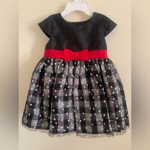 Elegant Girls Dress with Red Bow